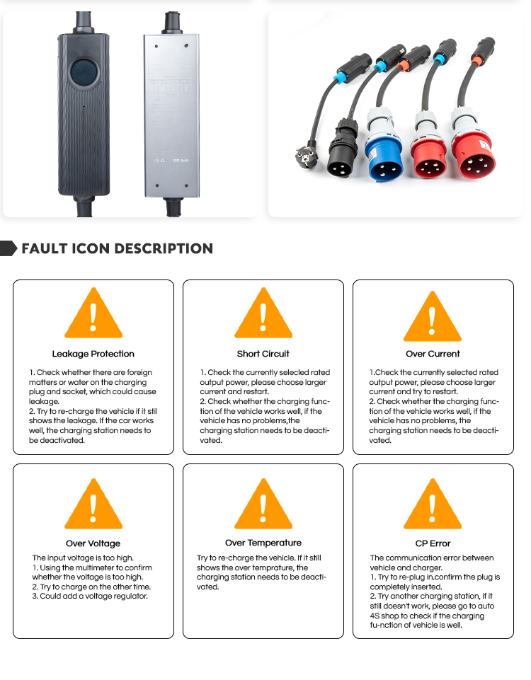 Portable EV Charger with Touch Screen