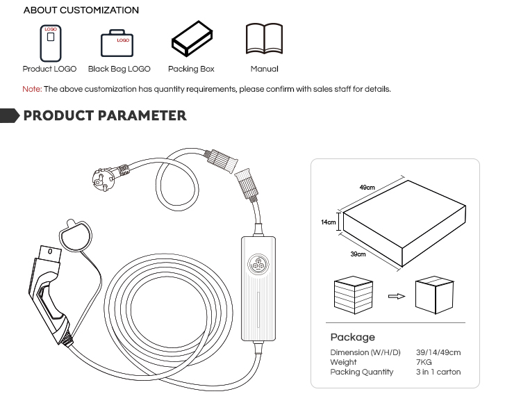 Portable EV Charger with Touch Screen